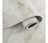 VaryPaper Papel Pintado Autoadhesivo Pared Marmol Crema Mate 40cmx200cm Vinilo Adhesivo Muebles Efecto Ágata Crema Papel de Pared Decorativo Salon Baño Vinilo Encimera de Cocina Lavable Armario Mesa