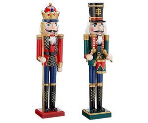 Varzi - Decoración para árbol de Navidad, cascanueces de 38 cm, diseño de soldados clásicos