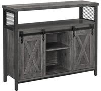 VASAGLE, aparador, armario de cocina, mueble de almacenamiento con 2 puertas correderas, 33 x 100 x 80 cm, estantes interiores ajustables, estilo rústico para salón