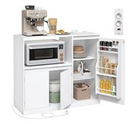 VASAGLE Aparador Cocina con Cajón y Puerta, Estante para Microondas | Alacena Cocina, Mueble Vajillero con Encimera, Estantes Regulables, Blanco Nube, Colección KAILYN BBK373WB01