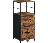 VASAGLE, archivador con cajones, mueble de oficina con 2 cajones, para documentos en formato DIN A4 y tamaño carta, con compartimento abierto y soporte para impresora