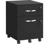 VASAGLE: Archivador con cerradura, con 2 cajones, 5 ruedas y sistema de archivado ajustable para documentos en formato A4 y Letter, ideal para el hogar u oficina