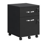 VASAGLE Archivador con Cerradura, Pedestal de Archivo con 2 Cajones, 5 Ruedas y Rieles de Suspensión Ajustables, Superficie Texturizada, para Papel Tamaño A4 y Carta, Oficina en Casa,
