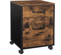 VASAGLE, archivador móvil con ruedas, mueble de oficina con 2 cajones, apto para formatos DIN A4 y Letter, con sistema de archivado colgante, diseño industrial