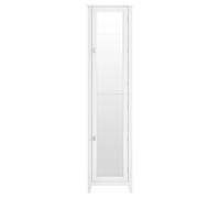 VASAGLE Armario Alto de Baño con Espejo de Cuerpo Completo, Mueble de Baño con Estantes Ajustables, 30 x 40 x 160 cm, para Espacio Pequeño, Salón, Pasillo, Blanco Nube Blanco