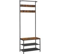 VASAGLE: Armario con estante para zapatos, perchero para pasillo, soporte para ropa para pasillo, con banco para zapatos y estante para zapatos, 9 ganchos móviles, barra superior, estilo industrial, i