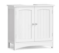 VASAGLE Armario de Baño, Mueble de Almacenamiento, con 2 Cajones, Compartimientos, Estantes Ajustables, 30 x 60 x 170 cm, Blanco Nube/Negro Tinta Black ink