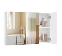 VASAGLE Armario de Pared para Baño con Espejo, Estilo Moderno | 15 x 90 x 60 cm, Blanco, Colección KAILYN BBK032W01