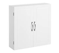 VASAGLE Armario de Pared para Cuarto de baño, Armario de Pared para Cuarto de baño, 18 x 60 x 60 cm, Armario de Farmacia con estantes Ajustables, Blanco Nube BBC320W01