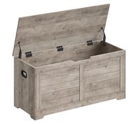 VASAGLE, banco para zapatos con espacio de almacenamiento, baúl con asiento y 2 bisagras de seguridad, armario de almacenamiento, estilo rústico, 40 x 100 x 46 cm, ideal para pasillos, dormitorios, sa