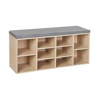 VASAGLE Banco Zapatero, con Cojín y 10 Compartimientos, 104 x 30 x 48 cm | Zapatero con Asiento, Estantes Ajustables, para Entrada, Sala de Estar, Color Beige, Colección CUSTOS LHS10NL