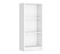 VASAGLE Biblioteca, Librería, Estantería de Libros con 3 Compartimentos, Estantería de Archivo, Estantes Ajustbles, para Salón, Habitación Infantil, Oficina, 40 x 24 x 93 cm, Blanco White