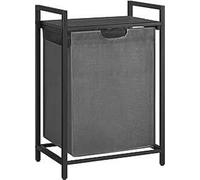 VASAGLE, cesta de ropa, cubo de ropa con espacio de almacenamiento, caja de ropa, bolsa de ropa de tela Oxford, extraíble, con estructura de metal, 65 litros, 50 x 33 x 72 cm