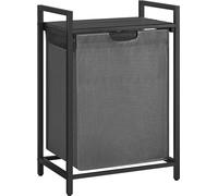 VASAGLE, cesta de ropa, cubo para ropa con espacio de almacenamiento, caja para ropa, bolsa para ropa hecha de tela Oxford, extraíble, desmontable, con estructura de metal, capacidad de 65 litros, dim