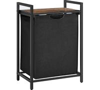 VASAGLE, cesta de ropa, cubo para ropa con espacio de almacenamiento, caja para ropa, bolsa para ropa hecha de tela Oxford, extraíble y desmontable, con estructura de metal, capacidad de 65 litros, di
