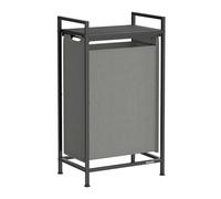 VASAGLE Cesto para Ropa Sucia, Cesta Colada, Bolsa de Tela Oxford Extraíble y Desmontable, Estante, Marco Metálico, 47 L, 42 x 28 x 75 cm, Gris Pizarra y Gris Carbón BLH001G01