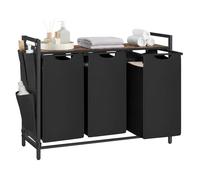 VASAGLE Cesto Ropa Sucia, 3 Compartimentos con Estante, 120 L | Cestas de Almacenaje, Bolsas Extraíbles de Tela Oxford, 92.5 x 33 x 72 cm, Colección BRENTA BLH301BH66