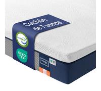 VASAGLE Colchón 135 x 190 cm, Colchón de Matrimonio, Espuma Viscoelástica con Gel, Firmeza Media Tirando a Suave en 7 Zonas, Funda Transpirable y Lavable a Máquina, Grosor 20 cm, Azul