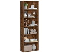 VASAGLE Colección Custos: Estantería, estante de 6 niveles, estante de almacenamiento abierto, estante independiente, 24 x 60 x 178,5 cm, para sala de estar, oficina en casa, comedor, color marrón vin