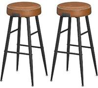 VASAGLE Colección EKHO: Juego de 2 taburetes de bar, taburetes para barra, sillas de cocina, tapizados en cuero sintético, altura de 76,2 cm, ideales para cocina o comedor, montaje sencillo, color mar