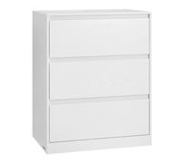 VASAGLE Colección Kailyn - Cómoda de 3 Cajones para Dormitorio, Armario de Almacenamiento, Mueble para Ropa, 40 x 60 x 75 cm, Estilo Moderno, Blanco