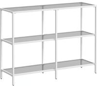 VASAGLE, consola/mesa auxiliar, estantería con 3 estantes de vidrio templado, mesa para recibidor, 30 x 100 x 73 cm, estructura de metal, diseño moderno, ideal para recibidor, salón o dormitorio
