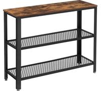 VASAGLE, consola, mesa auxiliar para recibidor con 2 cajones, mesa lateral, aparador, ideal para salón o recibidor, dimensiones: 101,5 x 35 x 80 cm, diseño elegante, acero, estilo industrial