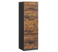 VASAGLE Custos Colección - Armario de Oficina, Archivador para Documentos, Soporte para Impresora con 4 Cajones, Riel Ajustable, para Formato A4 y Cartas, Marrón Rústico y Negro Tinta OFC082K02V1
