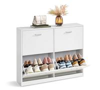 Armario Zapatero con 4 Estantes 24 x 105,5 x 82,7 cm Blanco Nieve