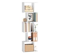 VASAGLE CUSTOS Colección - Biblioteca, Librería de 5 Niveles, 20 x 40 x 159 cm, Estantería, Armario de Libros, Moderno, Separador de Espacio, Salón, Dormitorio, Estudio, Oficina, Blanco Mate LBC462W01