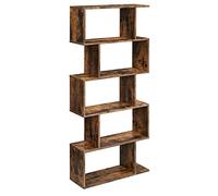 VASAGLE Biblioteca, Librería de 5 Niveles, 24 x 70 x 159 cm, Estantería, Armario de Libros, Moderno, Separador de Espacios, Salón, Dormitorio, Estudio, Oficina, Marrón Rústico LBC62BX