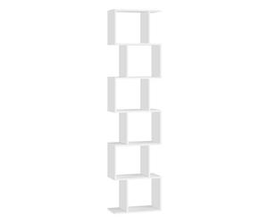 VASAGLE CUSTOS Colección - Biblioteca, Librería de 6 Niveles, 20 x 40 x 191 cm, Estantería, Armario de Libros, Moderno, Separador de Espacio, Salón, Dormitorio, Estudio, Oficina, Blanco Mate LBC461W01