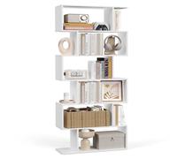 VASAGLE Biblioteca, Librería de 6 Niveles, 24 x 70 x 191,6 cm, Estantería, Armario de Libros, Moderno, Separador de Espacios, Salón, Dormitorio, Estudio, Oficina, Blanco LBC61WT