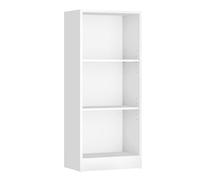 VASAGLE CUSTOS Colección - Biblioteca, Librería, Estantería de Libros con 3 Compartimentos, Estantería de Archivo, Estantes Ajustbles, Habitación Infantil, Oficina, 40 x 24 x 93 cm, Blanco LBC103W