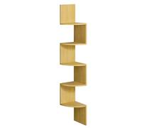 VASAGLE Custos Colección - EstanterÍa de Esquina en Pared, EstanterÍa Esquinera de 5 Niveles, 20 x 20 x 126 cm, Estanteria Libros, para Dormitorio, Sala de Estar, Amarillo Paja, LBC072Y70