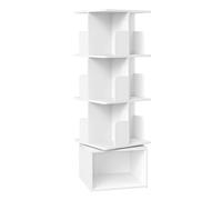VASAGLE Custos Colección - Estantería Giratoria de 4 Niveles, Librería Rotatoria 360°, con Compartimentos Abiertos, 40 x 40 x 124,6 cm, para Dormitorio, Salón, Oficina, Blanco Nube Cloud white