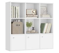 VASAGLE Custos Colección - Estantería, Librería de 3 Niveles, Estantería de Almacenamiento Abierto, 29 x 97,5 x 97,5 cm, para Sala de Estar, Estudio, Comedor, Blanco Nube LBC33WTV1