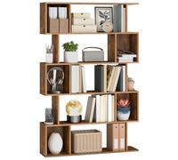VASAGLE Custos Colección - Librería de 5 Niveles, 24 x 90 x 159 cm, Estantería de Almacenamiento, con Compartimentos Abiertos, para Sala de Estar, Dormitorio, Oficina, Marrón Rústico LBC416K01