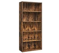 VASAGLE Custos Colección - Librería de 5 Niveles, Estantería de Libros, Organizador con Compartimentos, Estantes Abiertos, para Sala de Estar, Oficina, Dormitorio, Marrón Rústico LBC165X01