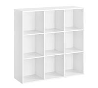 VASAGLE Custos Colección - Librería, Estantería Almacenaje, de 9 Compartimientos, para Sala de Estar, Estudio, Oficina, 30 x 97,7 x 97,5 cm, Blanco LBC177W01