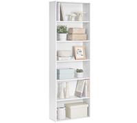 Librería Estantería de 6 Niveles Estilo Escandinavo 60 x 24 x 178,5 cm Blanco