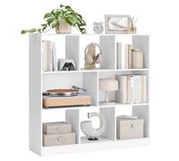 VASAGLE CUSTOS Colección - Librería, Estantería de Pie, con 8 Compartimentos Abiertos, Utilizable Horizontalmente, 30 x 97,5 x 100 cm, para Sala de Estar, Blanco Nube LBC52WTV2