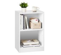 VASAGLE CUSTOS Colección - Mesita de Noche con Compartimentos Abiertos, Mesa Auxiliar con Balda Ajustable, Doble Uso, Montaje Fácil, Dormitorio, Salón, Blanco Nube