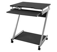 VASAGLE Escritorio de la Computadora, Mesa de Ordenador en Forma de Z, Escritorio para Hogar o Oficina, Negro LCD811B