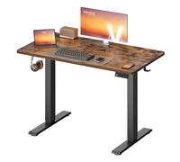 VASAGLE Escritorio Eléctrico Ajustable en Altura, Escritorio para Ordenador, Recordatorio de Sedentarismo, Función de Memoria con 4 Alturas, para Oficina, 100 x 60 cm, Marrón Rústico LSD310KD03