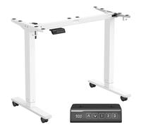 VASAGLE Escritorio Eléctrico Regulable en Altura, Bastidor de Escritorio, Soporte de Escritorio, sin Tablero, con Gancho, Conexión USB, Función de Memoria con 3 Alturas, Acero, Negro Tinta/Blanco Mate