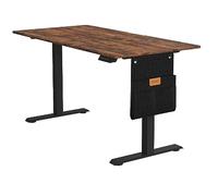 VASAGLE Escritorio Elevable Eléctrico con 4 Memorias y Ruedas para Oficina | Mesa de Ordenador Regulable en Altura, 120 x 60 x (71-120) cm, Marrón Rústico y Negro Tinta, Colección BALOK LSD172X01