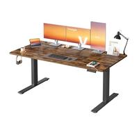VASAGLE Escritorio Elevable Eléctrico con Motor Silencioso y Puerto USB-C | Mesa Ajustable en Altura, 160 x 80 x 72-120 cm, para Oficina y Despacho, Marrón y Negro, Colección BALOK LSD146KD02