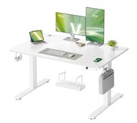 VASAGLE Escritorio Elevable Eléctrico con Motor Silencioso y Puerto USB-C | Mesa Ajustable en Altura, 120 x 80 x 72-120 cm, para Oficina y Despacho, Blanco, Colección BALOK LSD142WZ02