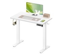 VASAGLE Escritorio Elevable Eléctrico, de Acero y Aglomerado, Motor Silencioso, 4 Ajustes de Memoria, 80 x 50 x (72-120) cm, Blanco, para Oficina, Colección Balok LSD308WZ03